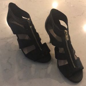 Vince Camino black zip heels